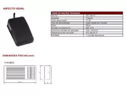 Interruptor Pedal Pedaleira Industrial Corpo Plástico Cinza SIBRATEC  THK-8012